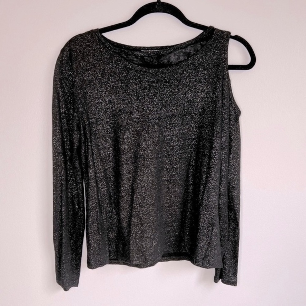 Generation Love Size S • Black Sparkle Long-Sleeve T-Shirt Linen Thin Sweater